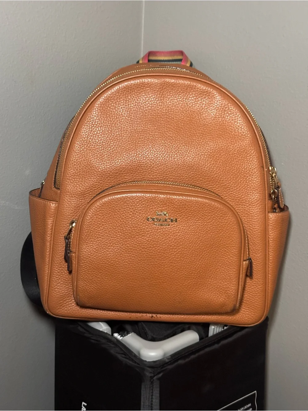 Coach Mini Backpack in Tan Pebbled Leather